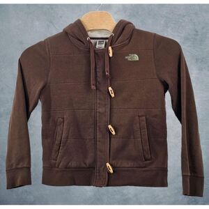 The North Face Caledonia Full Zip Toggle Hooded Sweatshirt‎ Women's Large Brown